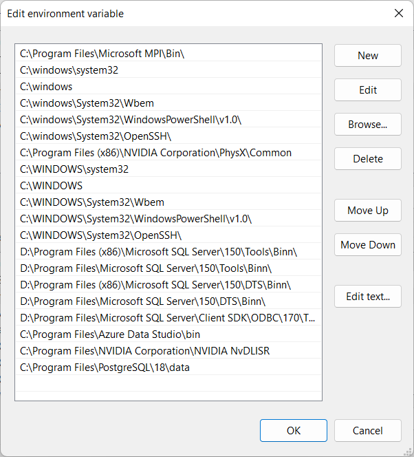 Adding PostgreSQL Bin Directory to PATH